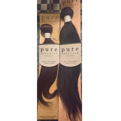 Pure Brazilian Unprocessed Human Hair Straight Weave 10"